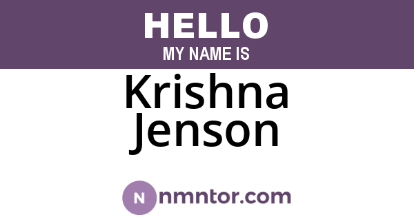 Krishna Jenson