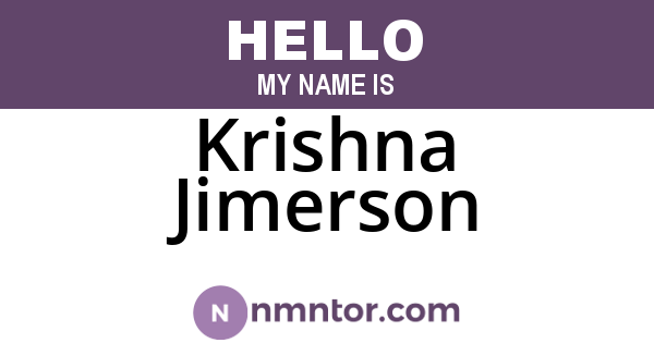 Krishna Jimerson
