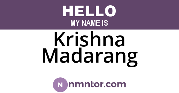 Krishna Madarang