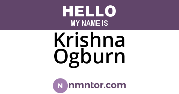 Krishna Ogburn