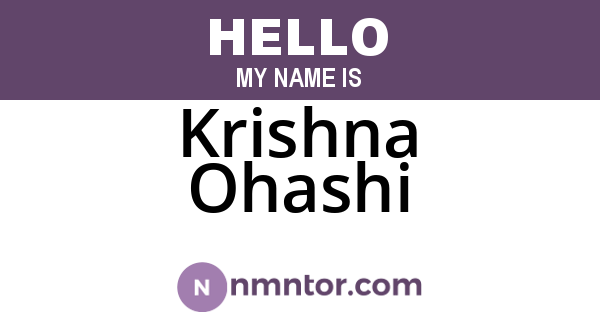 Krishna Ohashi