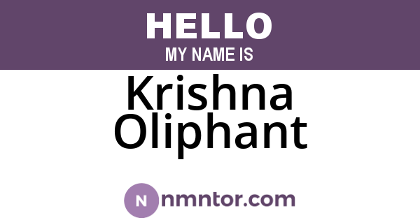 Krishna Oliphant