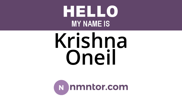 Krishna Oneil