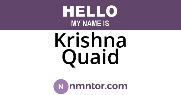Krishna Quaid