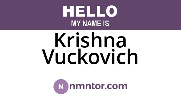 Krishna Vuckovich