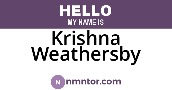Krishna Weathersby