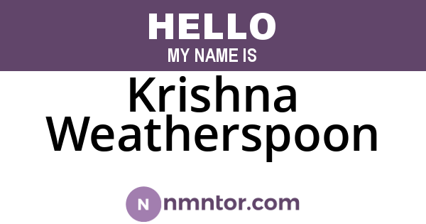Krishna Weatherspoon