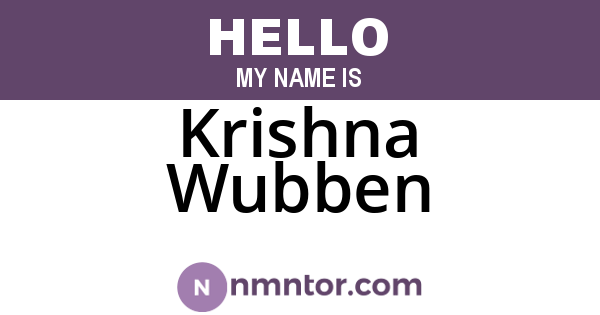 Krishna Wubben