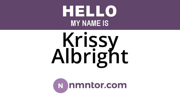 Krissy Albright