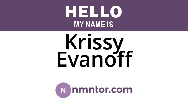 Krissy Evanoff