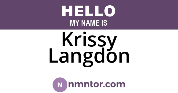 Krissy Langdon