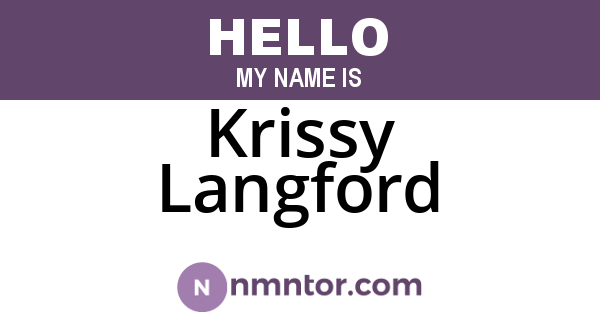 Krissy Langford