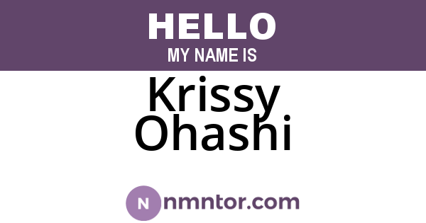 Krissy Ohashi
