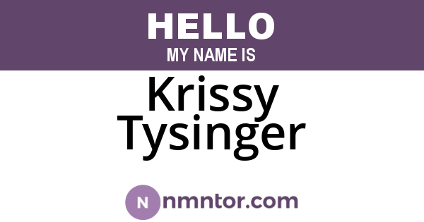 Krissy Tysinger