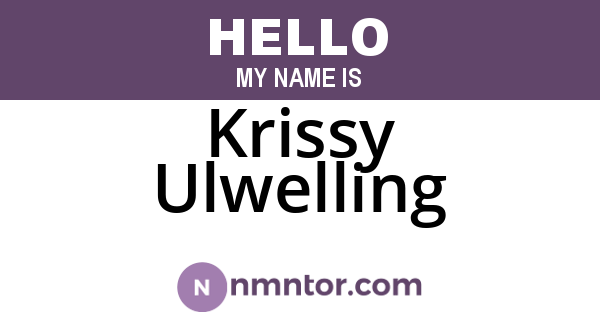 Krissy Ulwelling