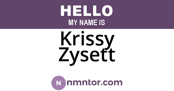 Krissy Zysett