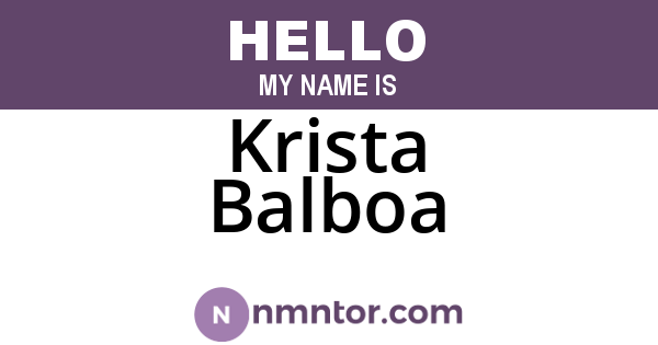 Krista Balboa