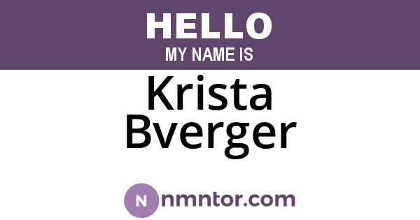 Krista Bverger