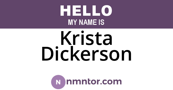 Krista Dickerson