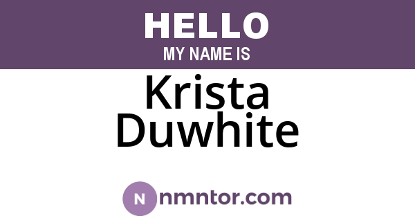 Krista Duwhite