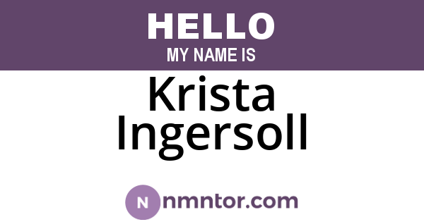 Krista Ingersoll