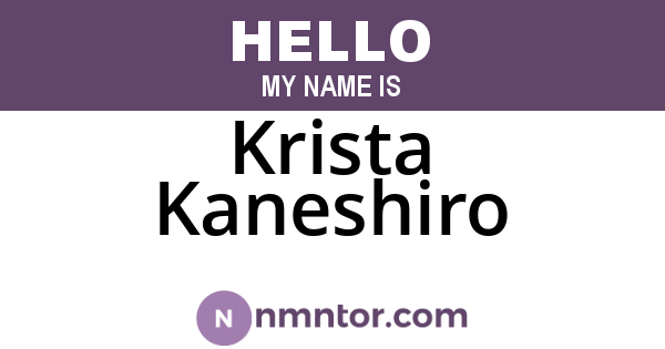 Krista Kaneshiro