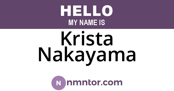 Krista Nakayama
