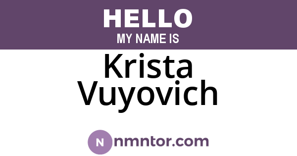 Krista Vuyovich