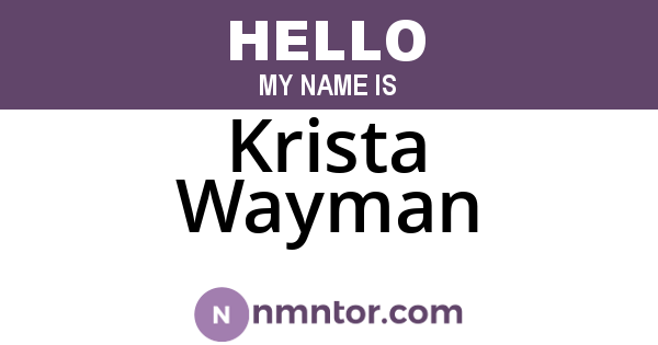 Krista Wayman