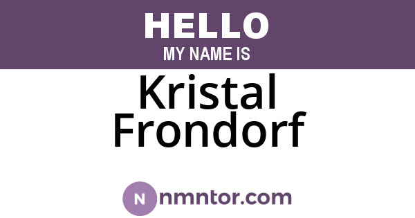 Kristal Frondorf