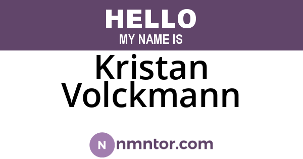 Kristan Volckmann