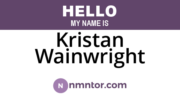 Kristan Wainwright