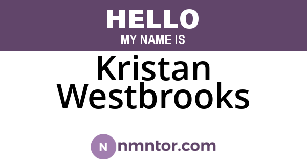 Kristan Westbrooks