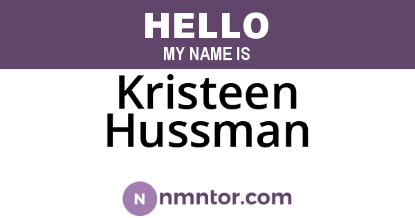 Kristeen Hussman