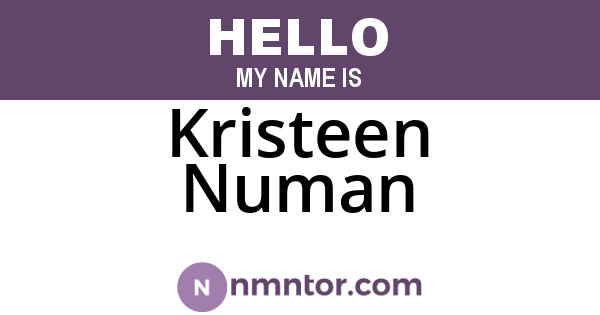 Kristeen Numan