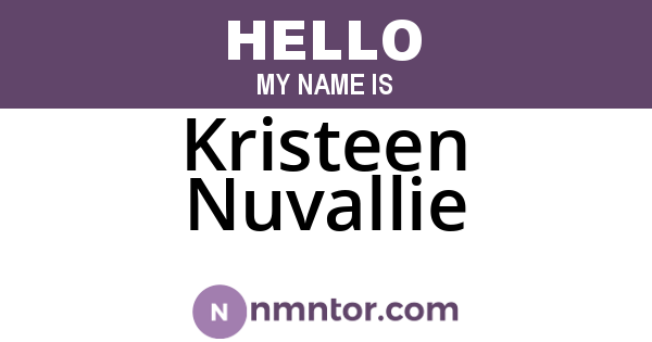 Kristeen Nuvallie