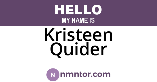 Kristeen Quider