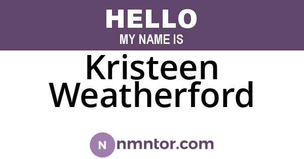 Kristeen Weatherford