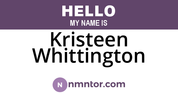 Kristeen Whittington