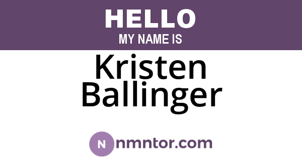 Kristen Ballinger