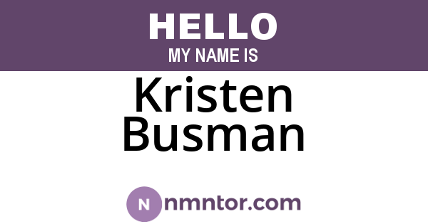 Kristen Busman