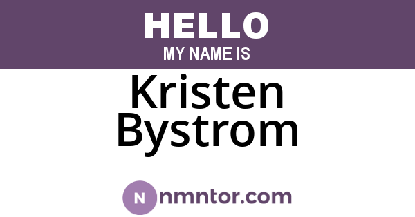 Kristen Bystrom