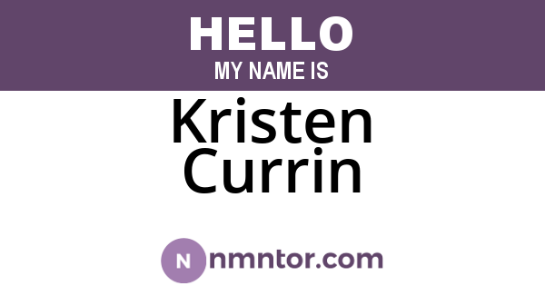Kristen Currin