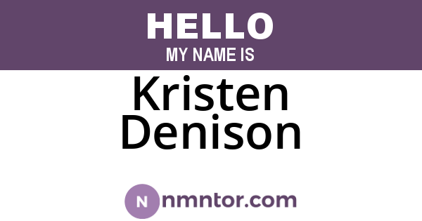 Kristen Denison