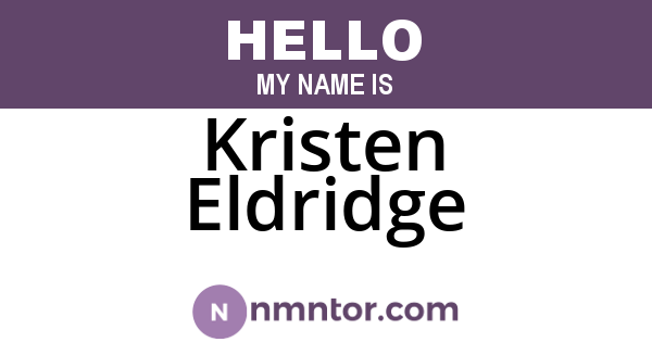 Kristen Eldridge