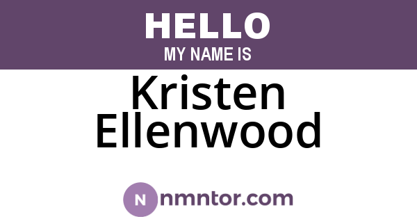 Kristen Ellenwood