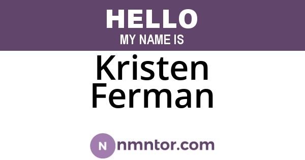 Kristen Ferman