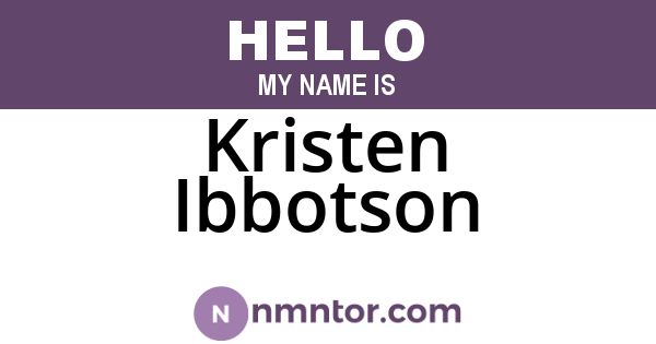 Kristen Ibbotson