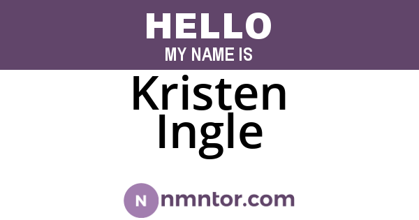 Kristen Ingle