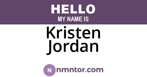 Kristen Jordan